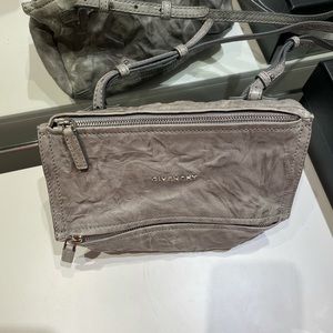 Givenchy mini Pandora bag in distressed grey leather